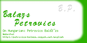 balazs petrovics business card